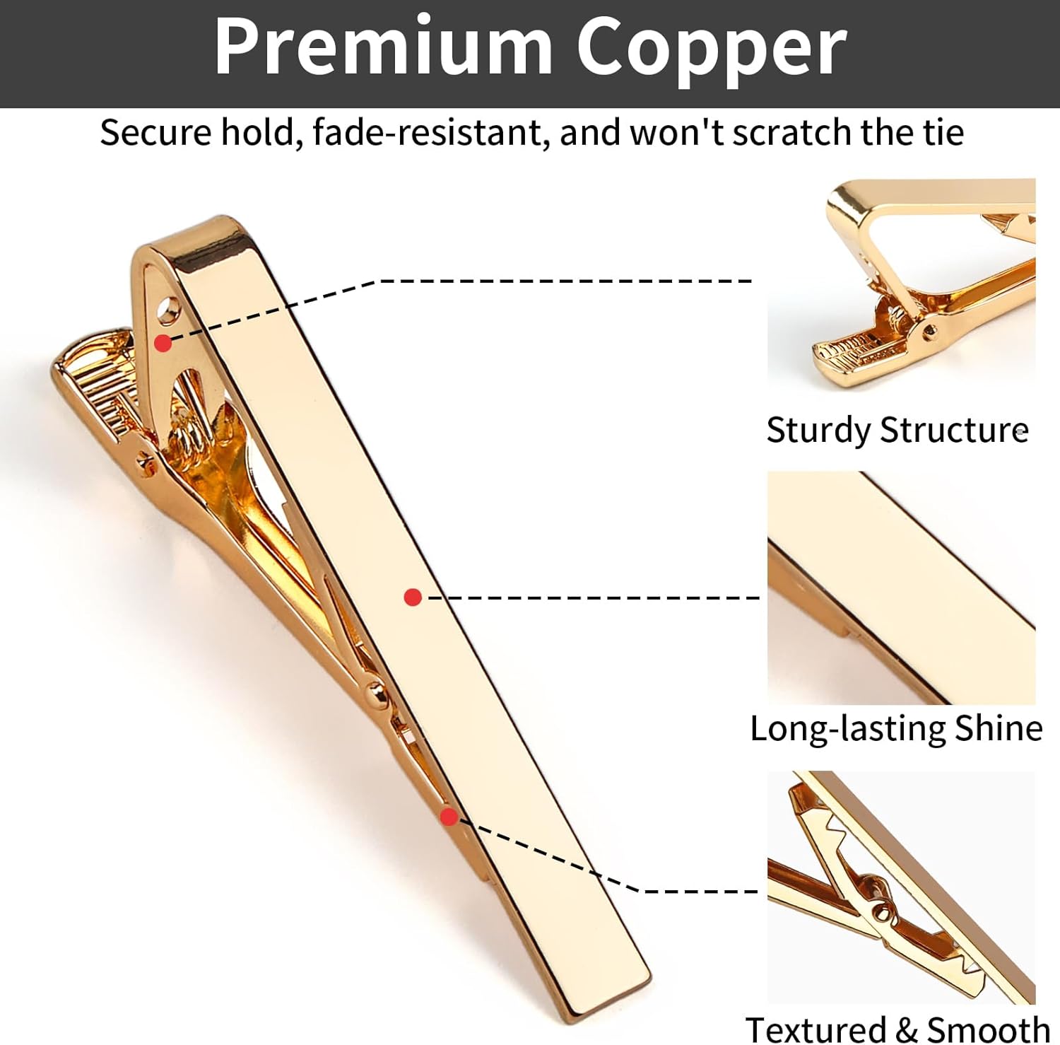 6 Tie Clips for Men, Classic S - Tie Bar Set Gift avis et prix