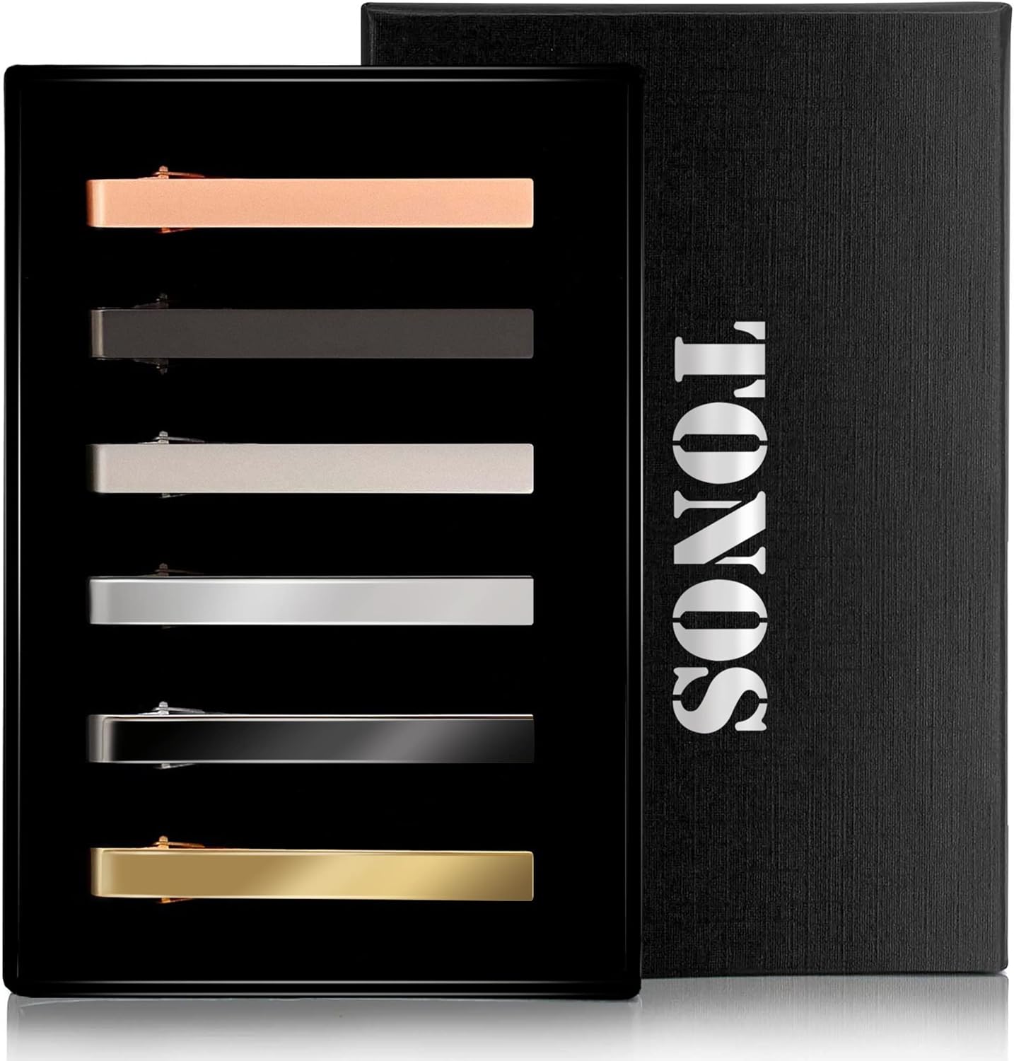 6 Pack Tie Clips Set Black Sil - Tie Bar Set Gift avis et prix