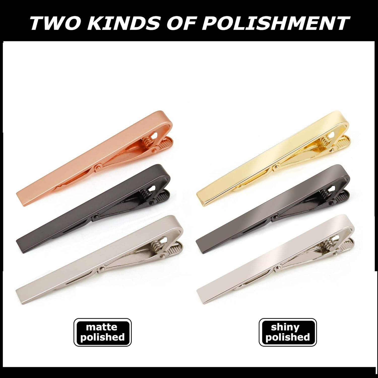 6 Pack Tie Clips Set Black Sil - Tie Bar Set Gift avis et prix