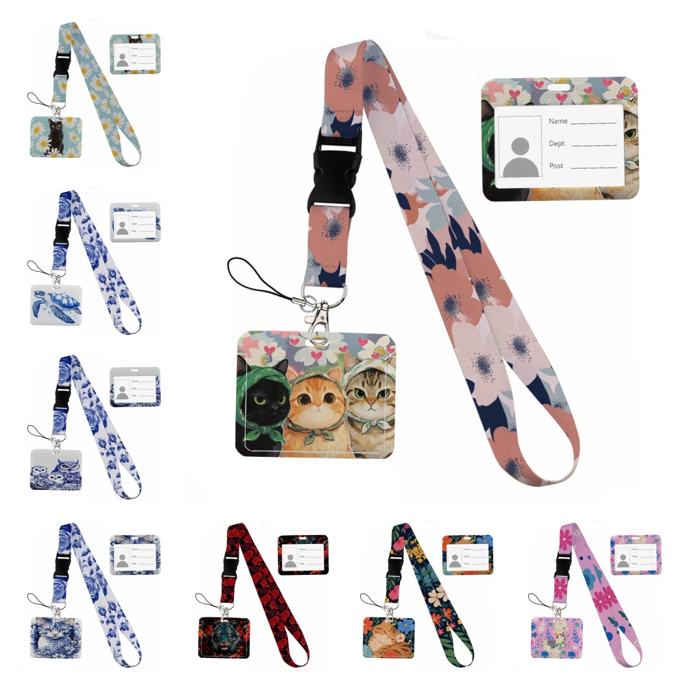 Small animals inside flowers P - Lanyard Badge Holder avis et prix
