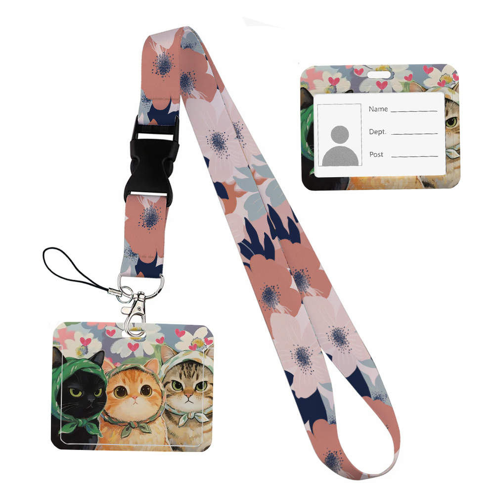 Small animals inside flowers P - Lanyard Badge Holder avis et prix