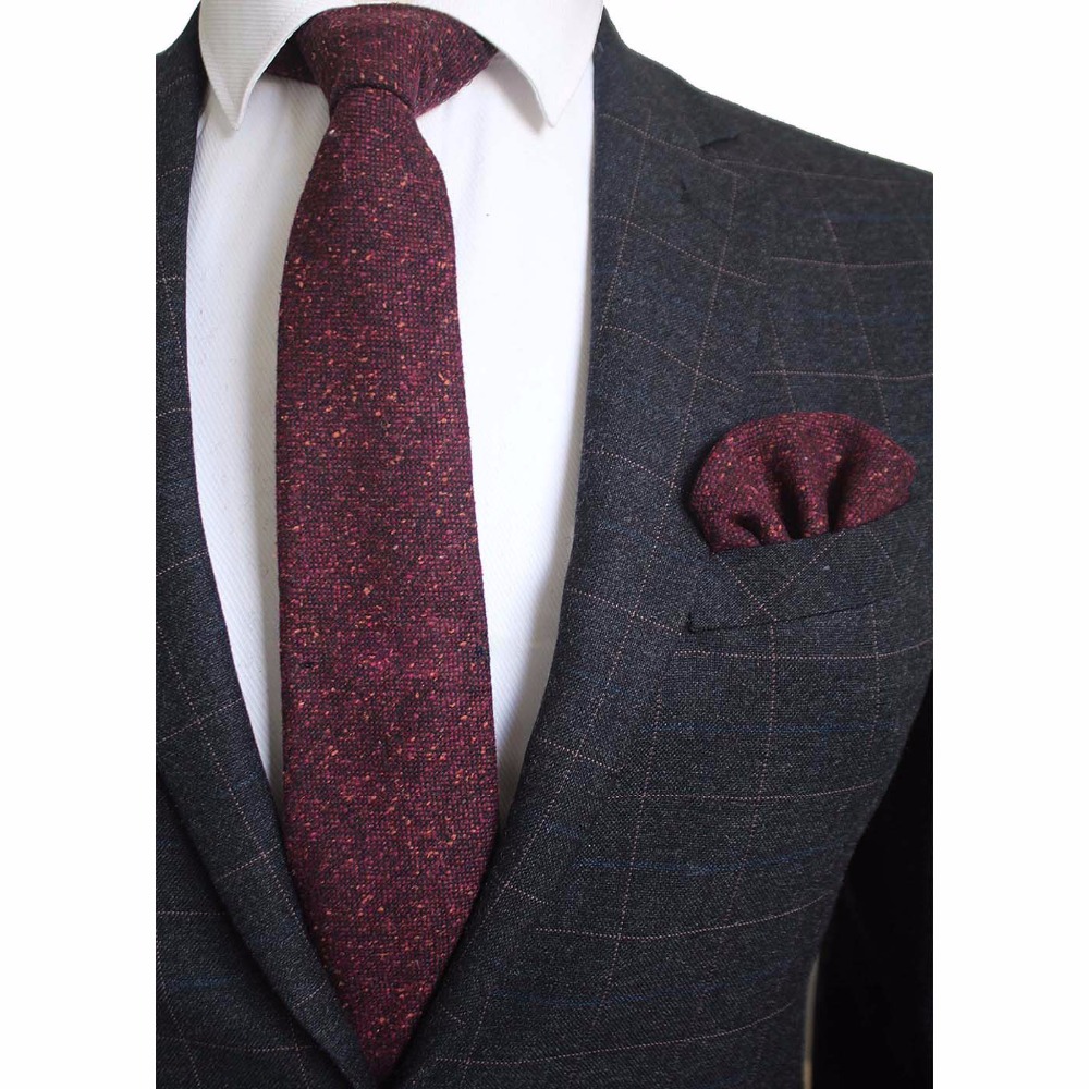 Ricnais 8cm Wool Necktie Solid - Handkerchief Cotton Men avis et prix