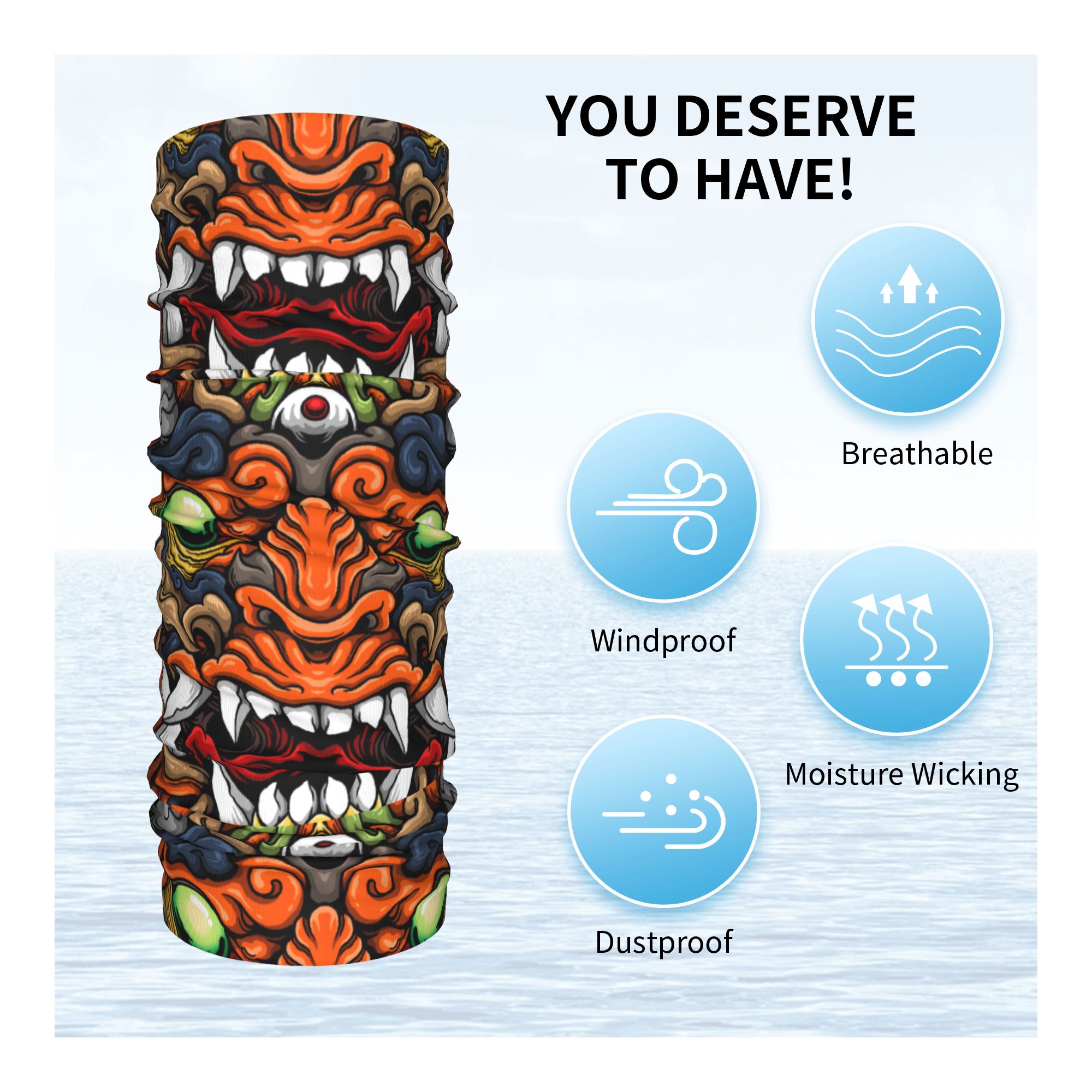 Custom Samurai Demon Oni Winte - Neck Warmer Tube avis et prix