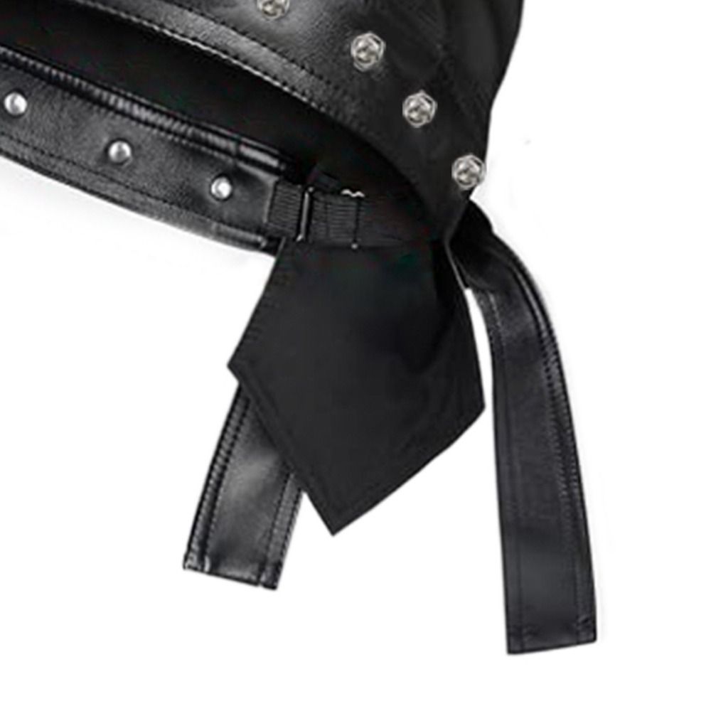 New PU Leather Black Biker Cap - Bandana Doo Rag avis et prix