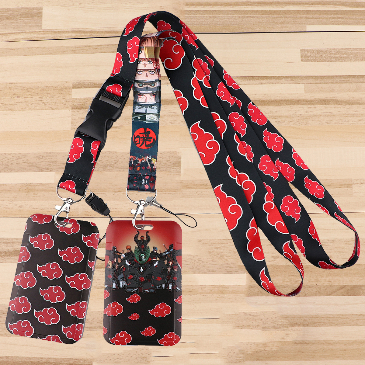 Japanese Anime Red Clouds Busi - Lanyard Badge Holder avis et prix