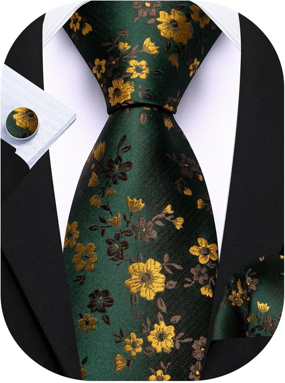Men's Floral Paisley Silk Tie  - Pocket Square Set avis et prix